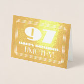 Carte Dorée 97e anniversaire : Nom + Art Déco Inspiré Look "97 (Devant)