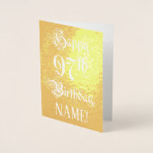 Carte Dorée 97th Birthday: Elegant, Ornate Script; Custom Name (Devant)