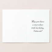 Carte Dorée 98e anniversaire : Élégant, Script Orné; Nom perso (Intérieur)