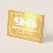 Carte Dorée 98e anniversaire : Nom + Art Déco Inspiré Look "98 (Devant)