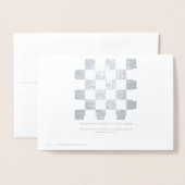 Carte Dorée à damiers blanc et argent (Derrière avec enveloppe)