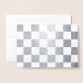 Carte Dorée à damiers blanc et argent (Devant avec enveloppe)