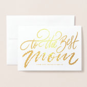 Carte Dorée À la meilleure maman Laisser une joyeuse fête des  (Devant avec enveloppe)