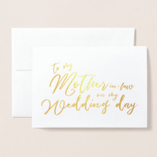 Carte Dorée À ma belle-mère le jour de mon mariage Calligraphi