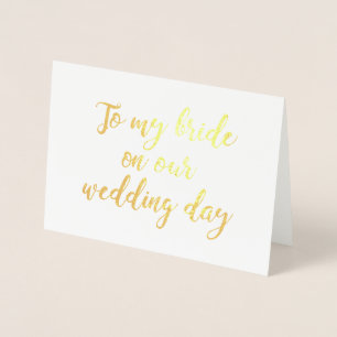 Carte Dorée À Ma Mariée Le Jour Du Mariage