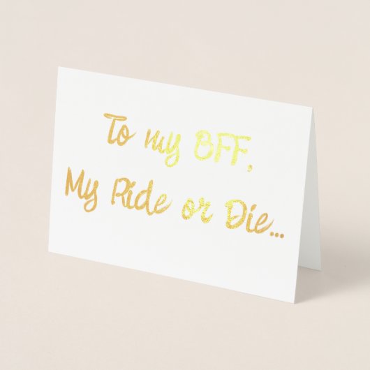 Carte Dorée À ma meilleure amie... (Devant)