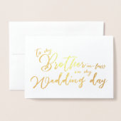Carte Dorée À mon beau-frère le jour de mon mariage (Devant avec enveloppe)