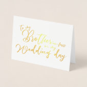 Carte Dorée À mon beau-frère le jour de mon mariage (Devant)