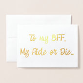 Carte Dorée À mon BFF... (Devant avec enveloppe)