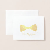 Carte Dorée À mon Fiançailles de salle Mariage Bow Cravate Bow (Devant avec enveloppe)