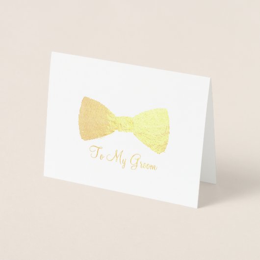Carte Dorée À mon Fiançailles de salle Mariage Bow Cravate Bow (Devant)