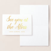 Carte Dorée À Voir À L'Altar Bride Groom Mariage Lettre (Affichage)