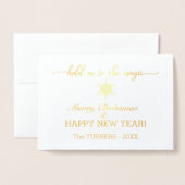 Carte Dorée Accrochez-Vous À La Magie Joyeux Collage Photo De (Devant avec enveloppe)