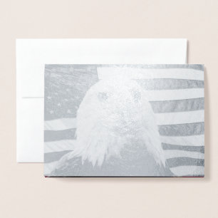 Carte Dorée Aigle à tête blanche et drapeau américain