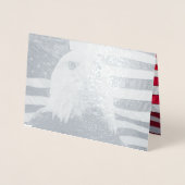 Carte Dorée Aigle à tête blanche et drapeau américain (Devant)