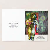 Carte Dorée Aimez-vous à l'astronaute de la Lune Dessiner l'es (Intérieur)