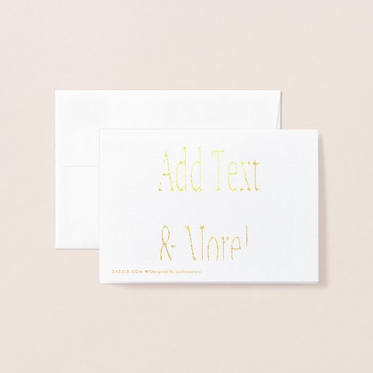 Carte Dorée Ajouter du texte et plus ! Customisez votre propre (Derrière avec enveloppe)