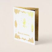 Carte Dorée Ajouter votre photo à l'invitation de Foil (Devant)