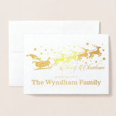 Carte Dorée Ajouter votre propre photo Christmas Père Noël Rei (Devant avec enveloppe)