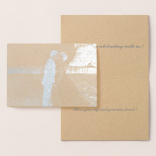 Carte Dorée ajouter votre propre photo mariage