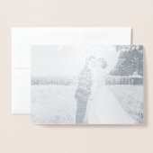 Carte Dorée ajouter votre propre photo mariage (Devant avec enveloppe)