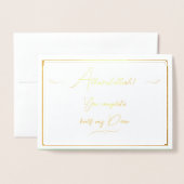 Carte Dorée Alhamdulliah vous complétez la moitié de ma déen C (Devant avec enveloppe)