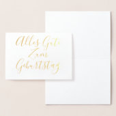 Carte Dorée Alles Gute zum Geburtstag Calligraphie (Affichage)