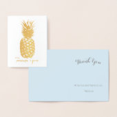 Carte Dorée Aloha Tropical Hawaiian Gold Pineappy Merci (Affichage)