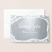 Carte Dorée Amethyst Purple & Silver Merci Photo Mariage (Devant avec enveloppe)