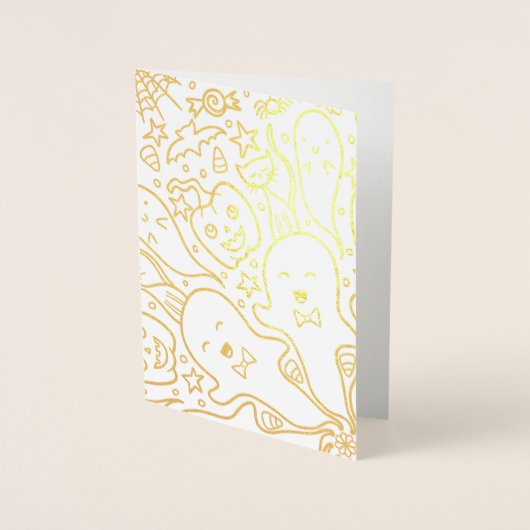 Carte Dorée Amis d'Halloween (Devant)