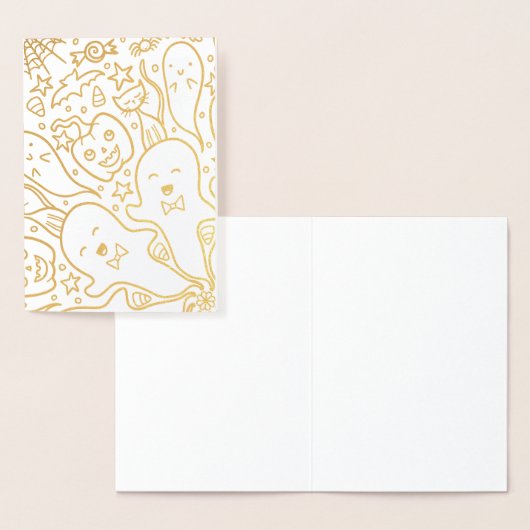 Carte Dorée Amis d'Halloween (Affichage)