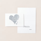 Carte Dorée Amour et Merci - mariage de script élégant (Affichage)