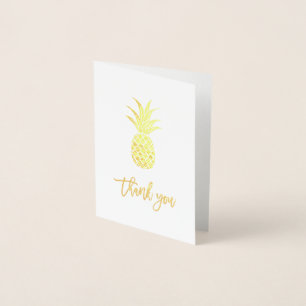 Carte Dorée Ananas en feuille d'or, Merci