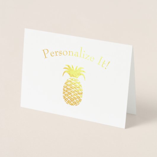 Carte Dorée Ananas simple personnalisé (Devant)