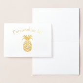 Carte Dorée Ananas simple personnalisé (Affichage)