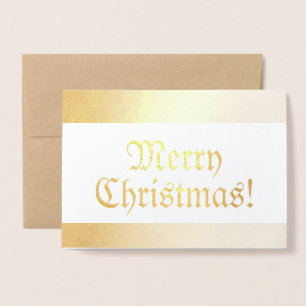Carte Dorée Ancien mode saisonnier brillant Joyeux Noël