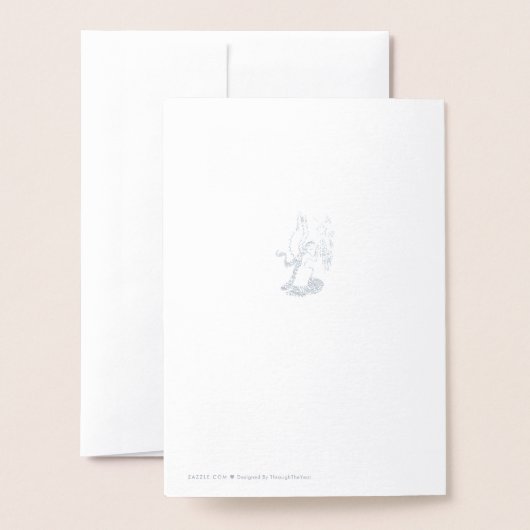 Carte Dorée Ange en argent (Derrière avec enveloppe)