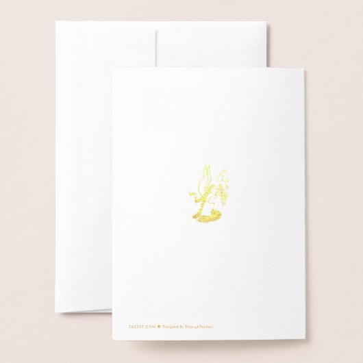 Carte Dorée Ange en or (Derrière avec enveloppe)
