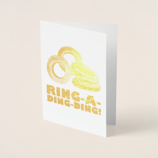 Carte Dorée Anneaux d'oignon Ring-a-Ding-Ding Félicitations Fi (Devant)