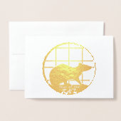 Carte Dorée Année du Rat (Devant avec enveloppe)