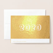 Carte Dorée Année personnalisée 2020 Joyeux Nouvel An Numéros (Derrière avec enveloppe)