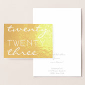 Carte Dorée Année Personnalisée 2023 Typographie Moderne Chic  (Affichage)