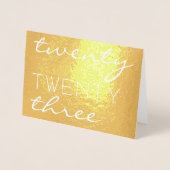 Carte Dorée Année Personnalisée 2023 Typographie Moderne Chic  (Devant)