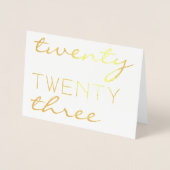 Carte Dorée Année personnalisée 2023 Typographie moderne Chic  (Devant)