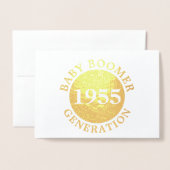 Carte Dorée Année Personnaliser de génération du baby-boom (Devant avec enveloppe)
