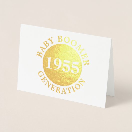 Carte Dorée Année Personnaliser de génération du baby-boom (Devant)