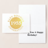 Carte Dorée Année Personnaliser de génération du baby-boom (Affichage)