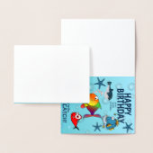 Carte Dorée Anniversaire de Poisson Drôle (Affichage)