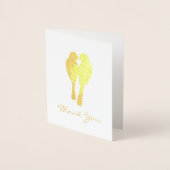 Carte Dorée Anniversaire d'or Lovebirds Merci (Devant)