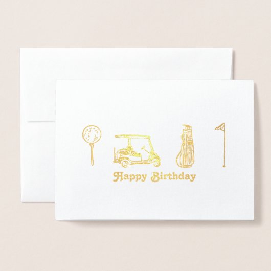 Carte Dorée Anniversaire du golf (Devant avec enveloppe)